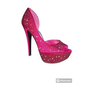 Bakers Show Stopper Pink Heels‎ Sparkle 7M Party